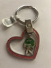 M&M's World Green Character Charm Glitter Heart Keychain New with Tag