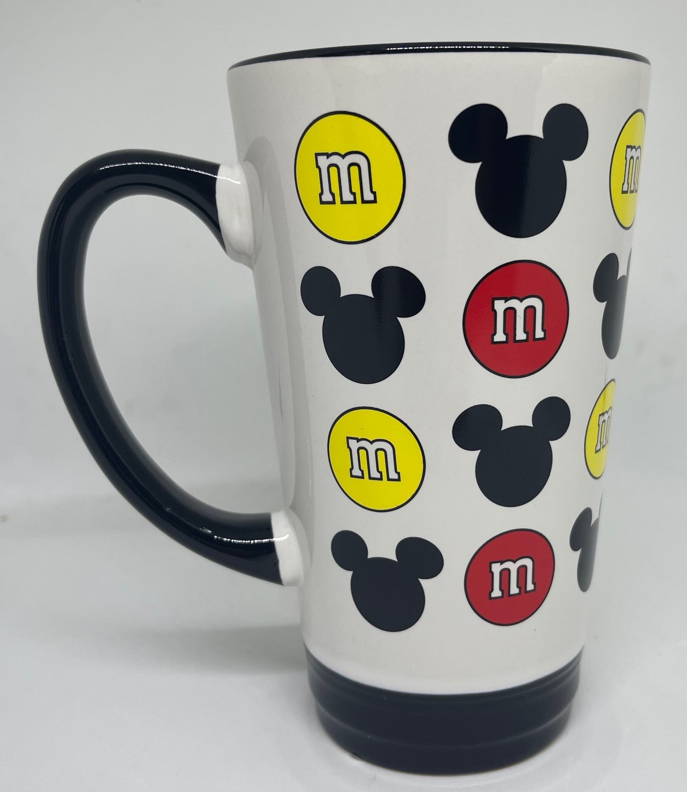 Disney Springs M&M's World Red and Yellow Mickey Icons Tall Latte Mug New