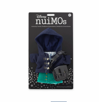 Disney NuiMOs Duffle Jacket and Striped Shirt with Green Skirt Black Purse New