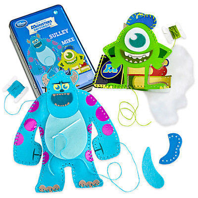 disney monsters university sew your own monster kit playset new with sealed tin