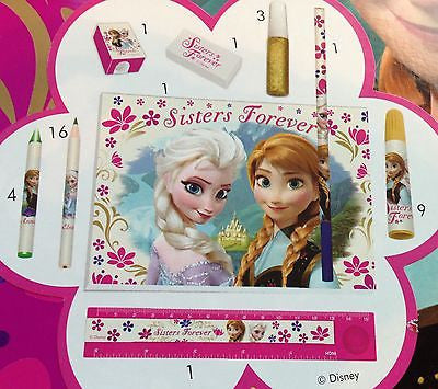 disney store frozen anna and elsa sisters forever pencils set box new