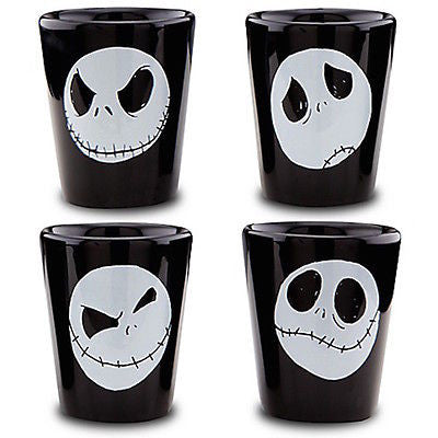 disney parks jack skellington set of 4 ceramic glass shot new with box