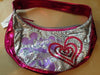 disney parks minnie and mickey metallic pink sparkle heart bag new with tag