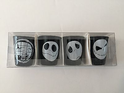 disney parks jack skellington set of 4 ceramic glass shot new with box