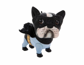 Robert Stanley 2021 Superhero Bulldog Glass Christmas Ornament New with Tag