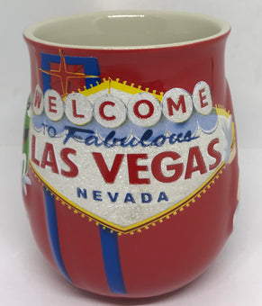 M&M's World Welcome to Fabulous Las Vegas Sign Glitter Coffee Mug New
