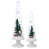 Disney Parks Yuletide Farmhouse Holiday Mickey Chip 'n Dale 2 Pedestal Domes New