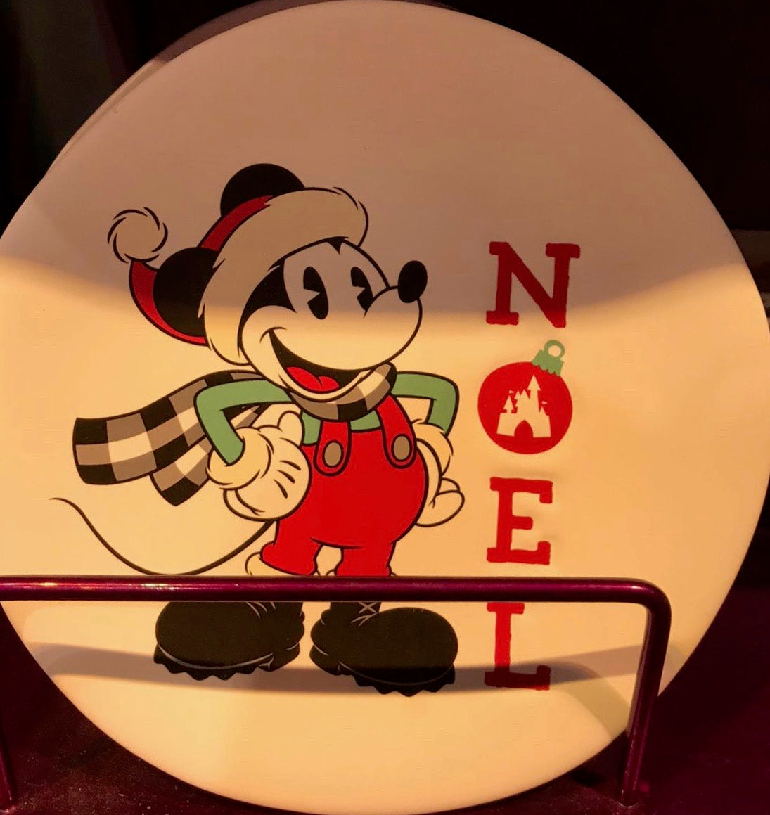 Disney Parks Yuletide Farmhouse Mickey Noel Small Plate New