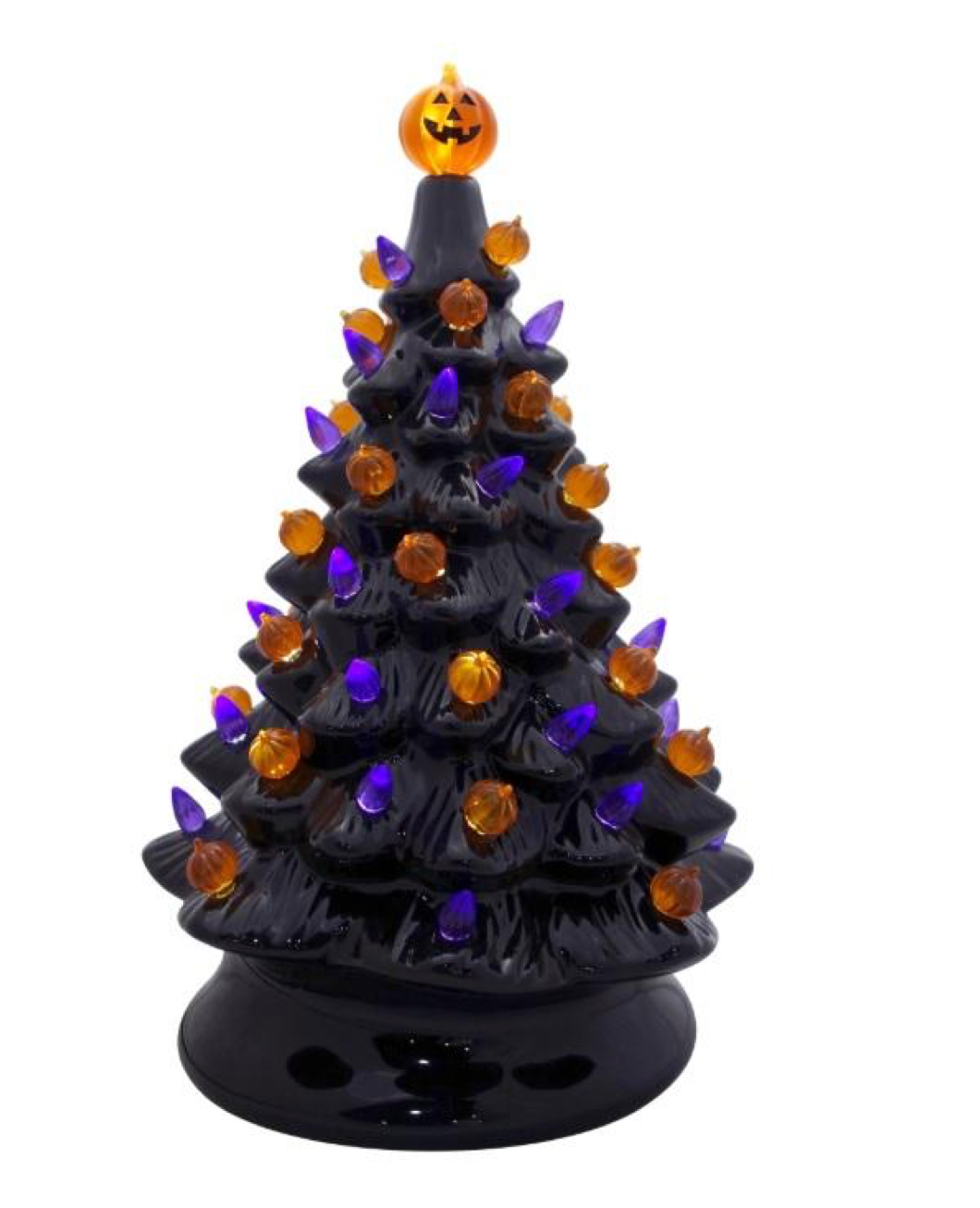 Hallmark Halloween Black Haunted Ceramic Tree 13" Pumpkin New With Box