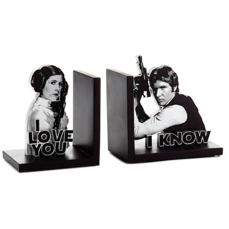 Hallmark Star Wars Han Solo and Princess Leia Bookends Set of 2 New