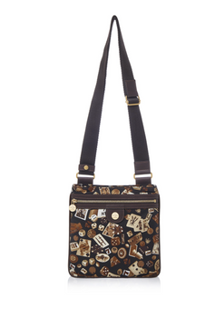 Madrid Life is a Game All Dark Brown Shoulder Bag Made in Italy by Divo Diva New