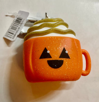 Bath and Body Works 2021 Halloween Pumpkin Latte Pocketbac Holder Keychain New