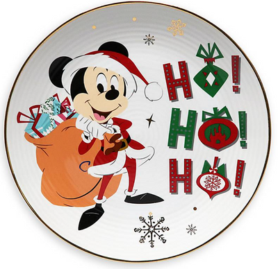 Disney Parks Holiday Cheer Mickey Santa Ho Ho Ho Christmas Dessert Plate New
