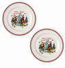 Disney Retro Mickey and Friends Best Christmas Wishes Plate Set of 2 New