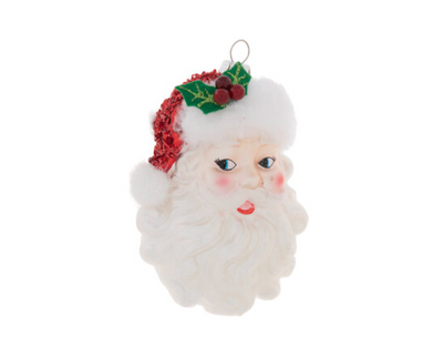 Robert Stanley 2021 Santa Claus Face Glass Christmas Ornament New with Tag
