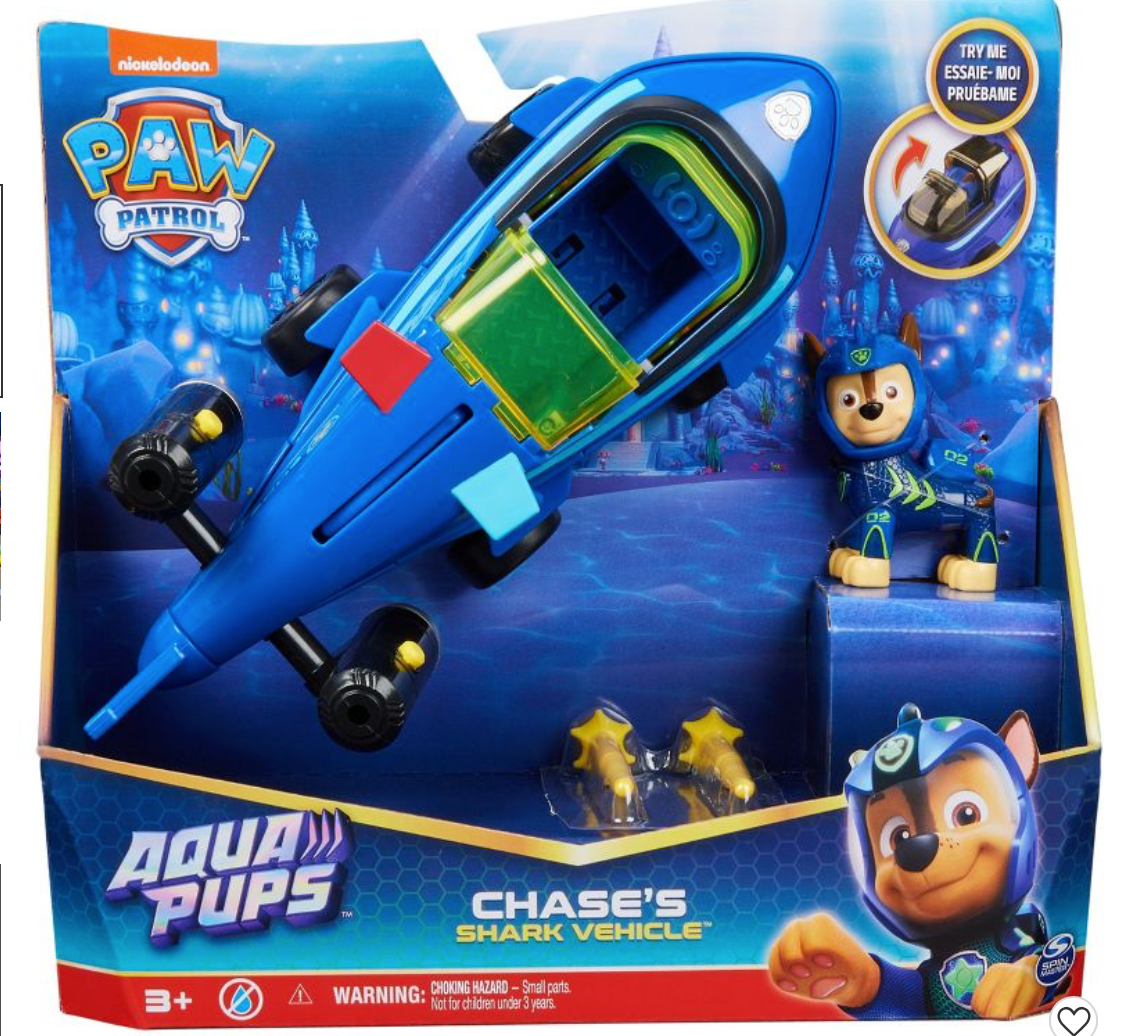 PAW Patrol Chase Shark Aqua Vehicle Pups Toy New With Tag