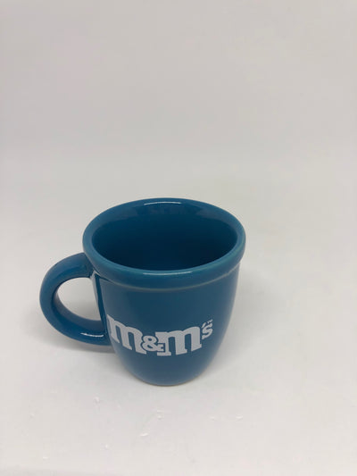 M&M's World Logo Blue Solid Shot Glass Mini Mug New
