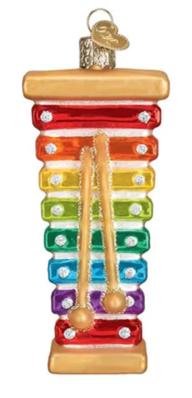 Old World Christmas Toy Xylophone Glass Christmas Ornament New With Box