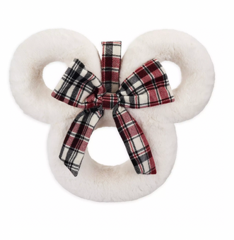 Disney Parks Mickey Icon Homestead Holiday Christmas Plush Wreath New Tag