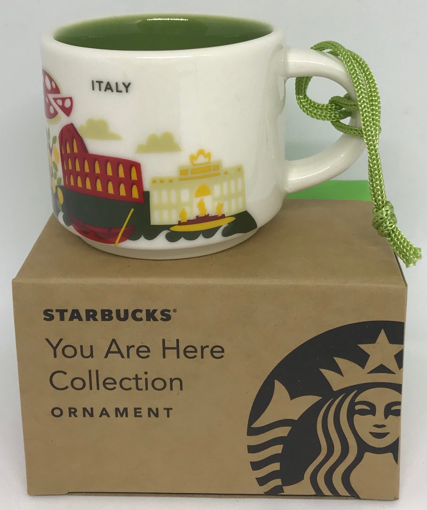 Starbucks Coffee You Are Here Italy Ceramic Mug Ornament New with Box