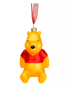 Disney Disneyland Paris Winnie the Pooh Hanging Glass Ornament New with Box