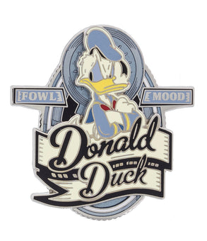 Disney Parks Donald Vintage Label Fowl Mood Pin New with Card