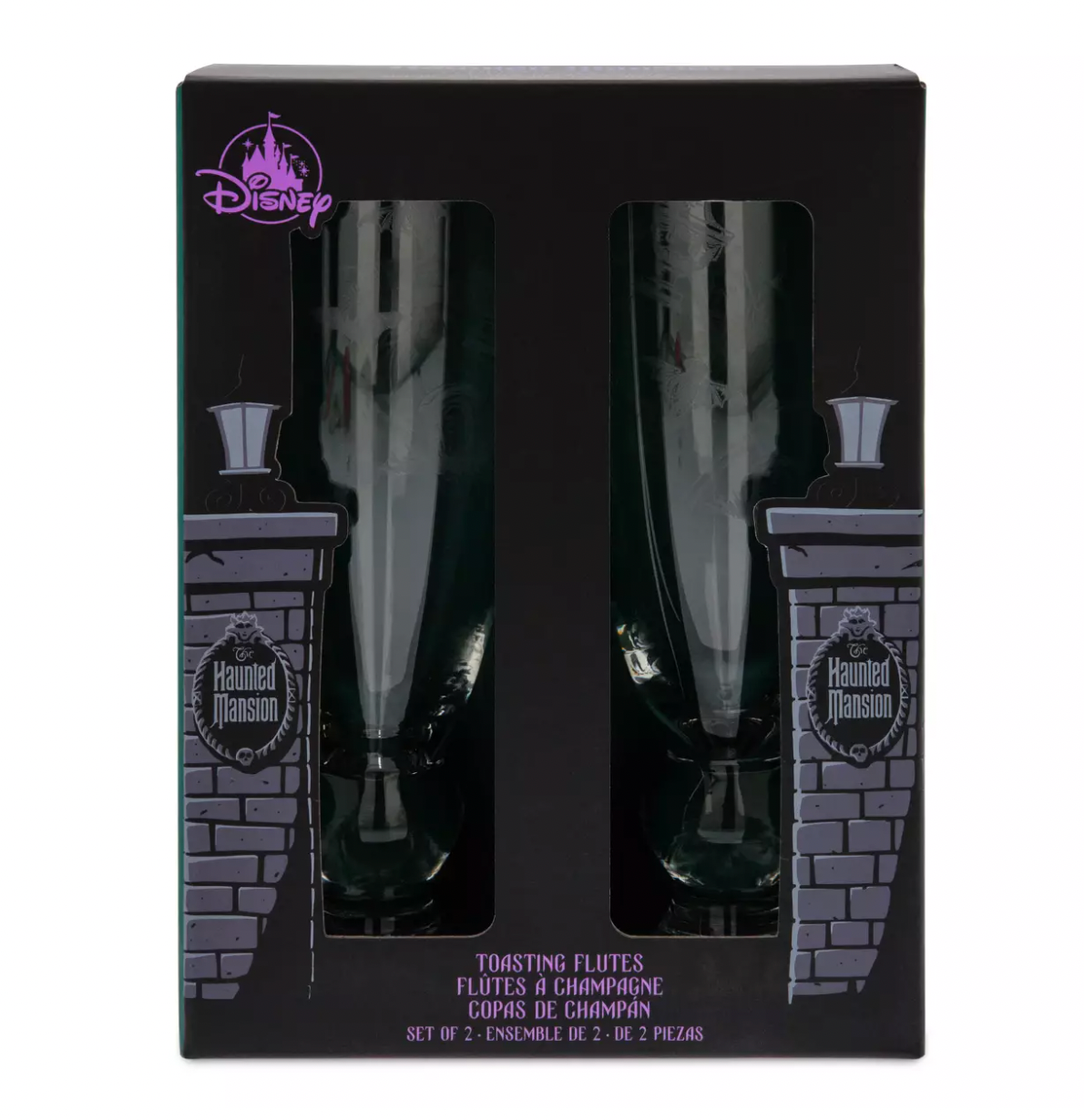 Disney Parks The Haunted Mansion Toasting Flute Set New with Box