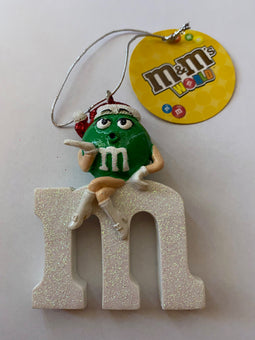 M&M's World M with Green Character Resin Christmas Ornament New with Tag