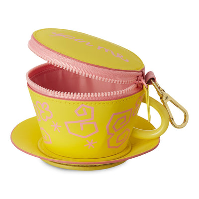 Disney Parks Alice in Wonderland Yellow Tea Cup Pouch New with Tags