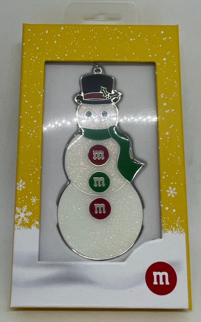 M&M's World Snowman Metal Christmas Ornament New with Tag