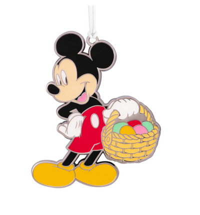 Hallmark Easter Disney Mickey with Easter Basket Metal Ornament New with Card