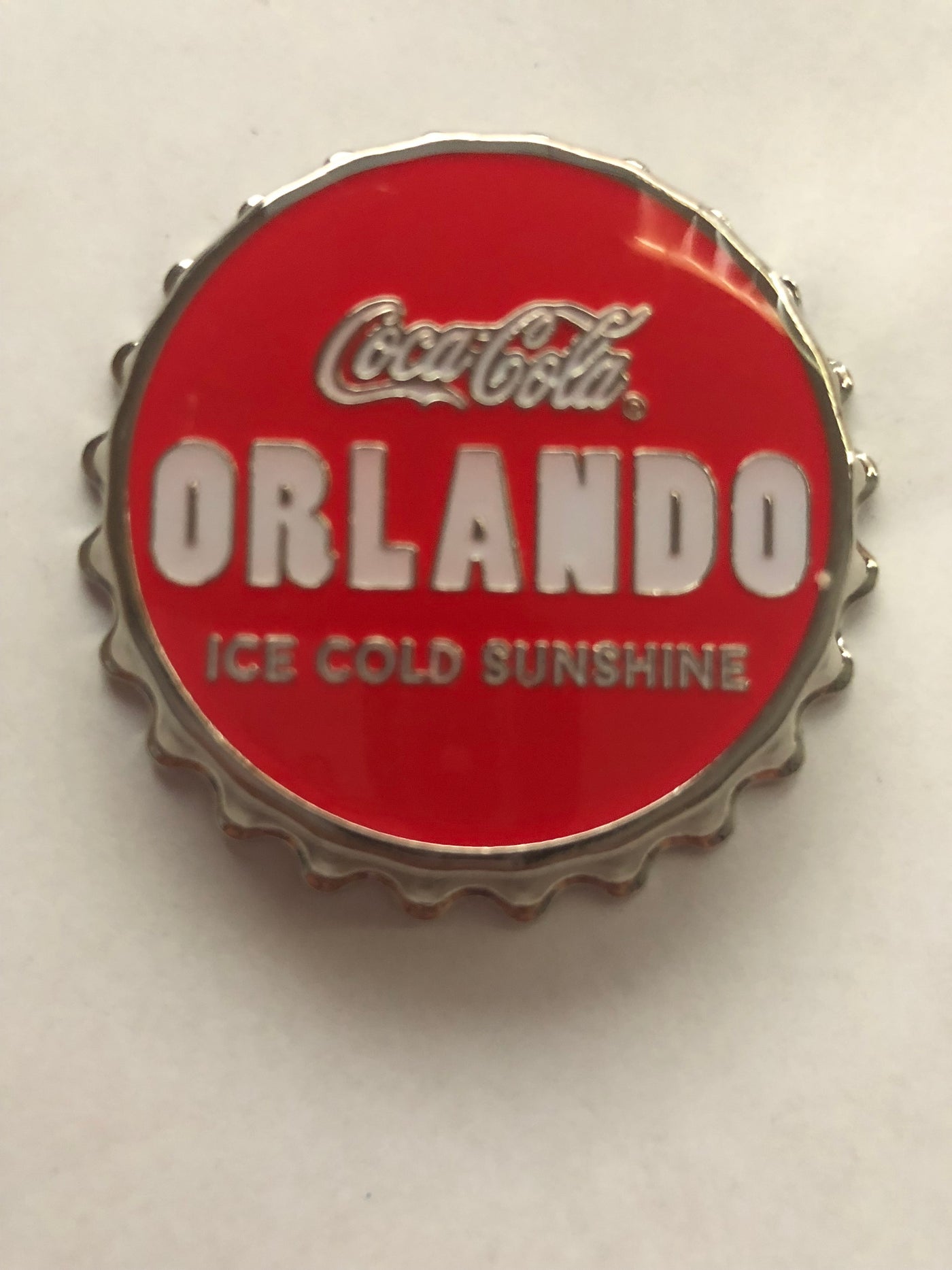 Authentic Coca-Cola Coke Orlando Ice Cold Sunshine Bottle Opener Magnet New