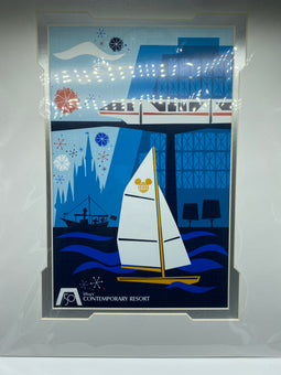 Disney Parks 50th Anniversary Walt Disney World Contemporary Resort Print New