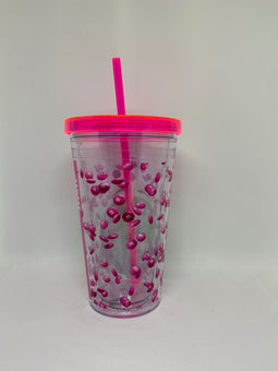 M&M's World Green Big Face Lentils Tumbler with Straw New