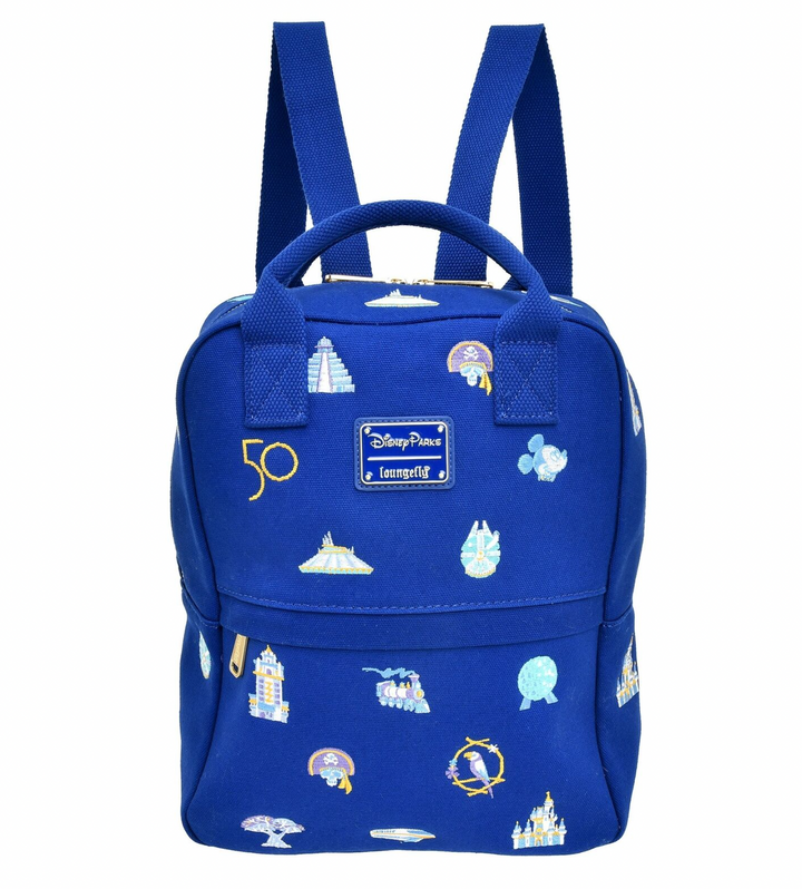 disney canvas mini backpack Disney Parks WDW 50th Characters Loungefly Blue Backpack New with Tag – I  Love Characters