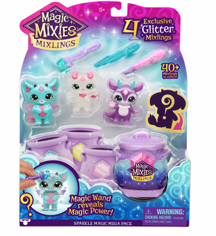 Magic Mixies Mixlings Sparkle Magic Mega 4 Pack Magic Wand Reveals Magic Power