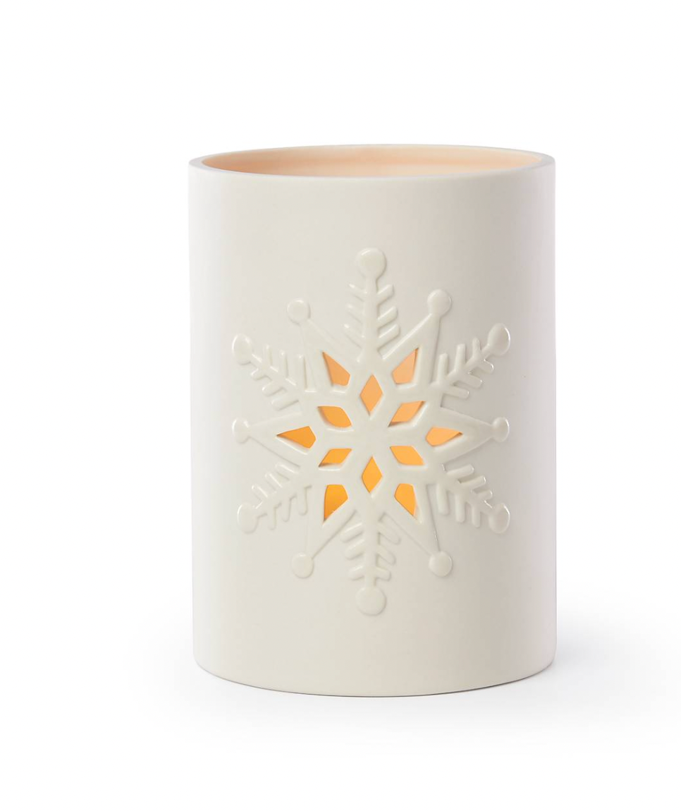 Lenox Christmas Large Snowflake Votive with Candle New with Box