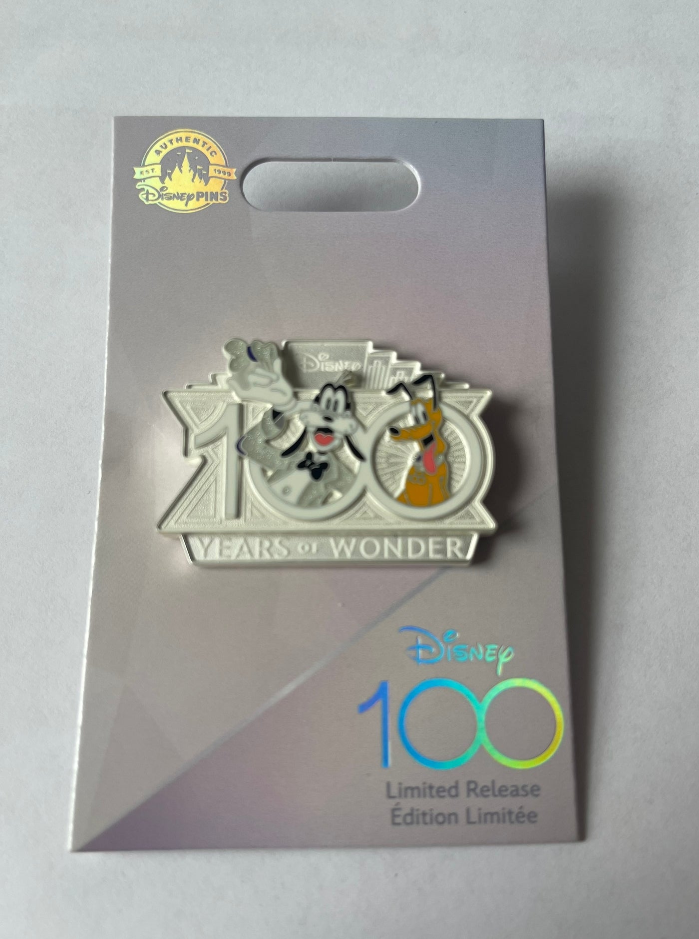 Disney 100 Years of Wonder Goofy and Pluto Limited Pin New with Card