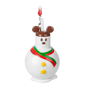 Disney Parks Snowman with Mickey Ear hat Tumbler Christmas Ornament New With Tag