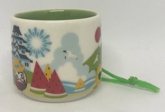 Starbucks Coffee You Are Here Japan Summer Espresso Mug Ornament New with Box