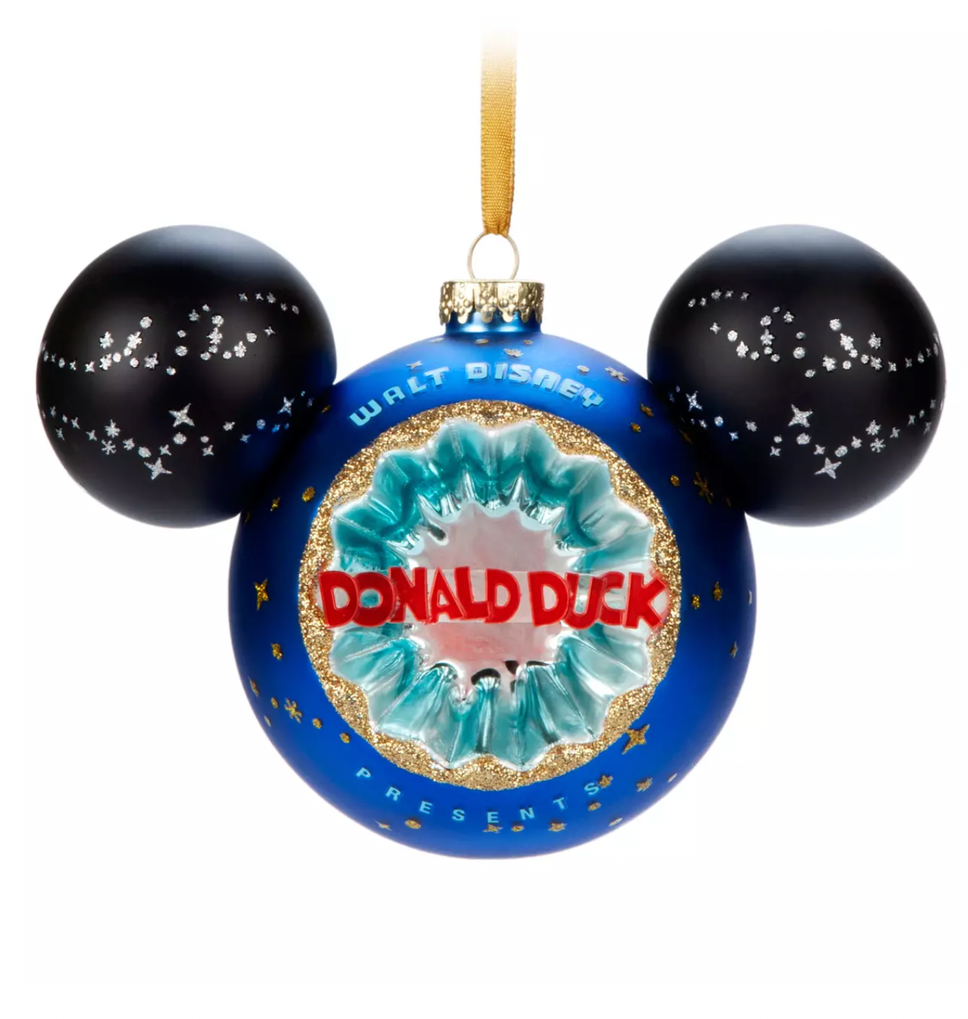 Disney Parks Donald Duck Sunburst Mouse Icon Ball Christmas Ornament New w Tag