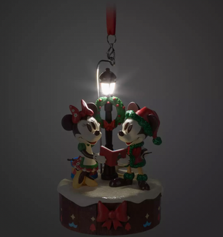 Disney Sketchbook Mickey Minnie Street Lamp Light Up Christmas Ornament New