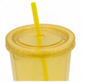 M&M's World Yellow Character Lip Tumbler with Straw New