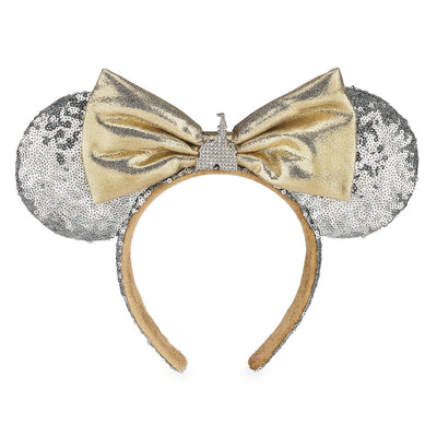Disney Parks Minnie Cinderella Castle Silver Ears Headband One Size New with Tag