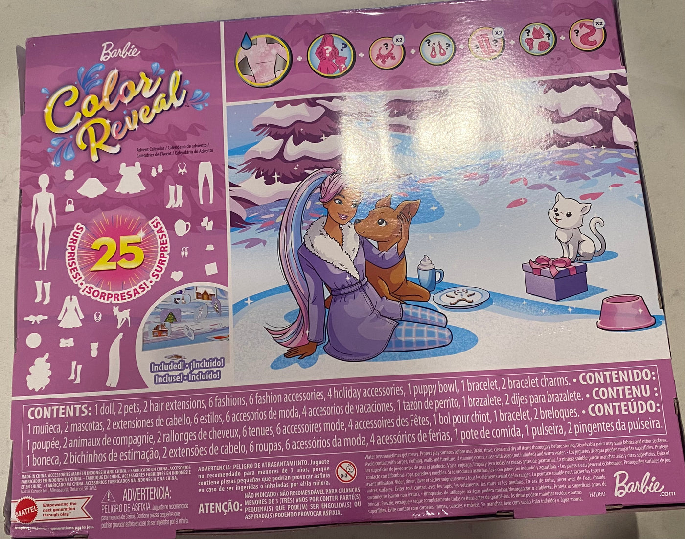 Barbie Color Reveal 25 Surprises Christmas Advent Calendar Mattel New with Box