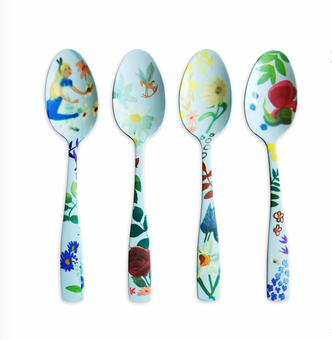 Disney Alice in Wonderland 70th by Mary Blair Tea Spoon Set of 4 New with Card