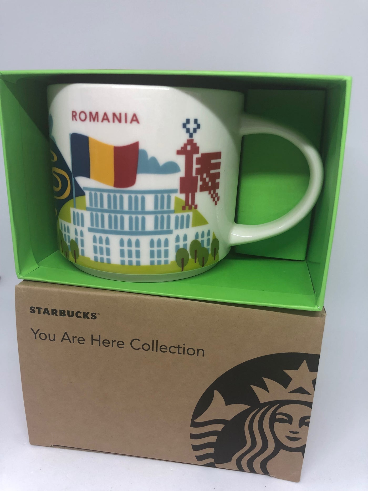 Starbucks You Are Here Romania Ceramic Coffee Mug New with Box