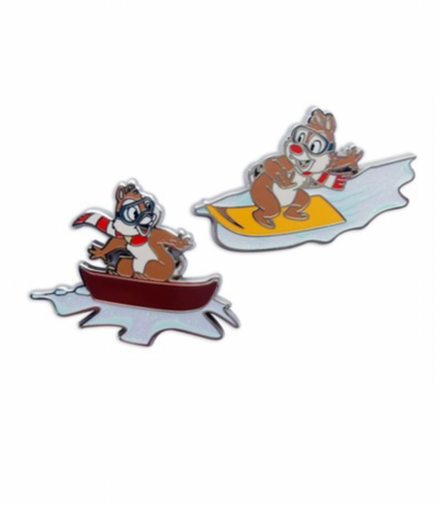 Disney Christmas 2021 Chip 'n Dale Holiday Pin Set New with Card