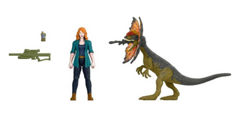 Jurassic World Dominion Claire & Dilophosaurus Dinosaur Figure Toy New With Box
