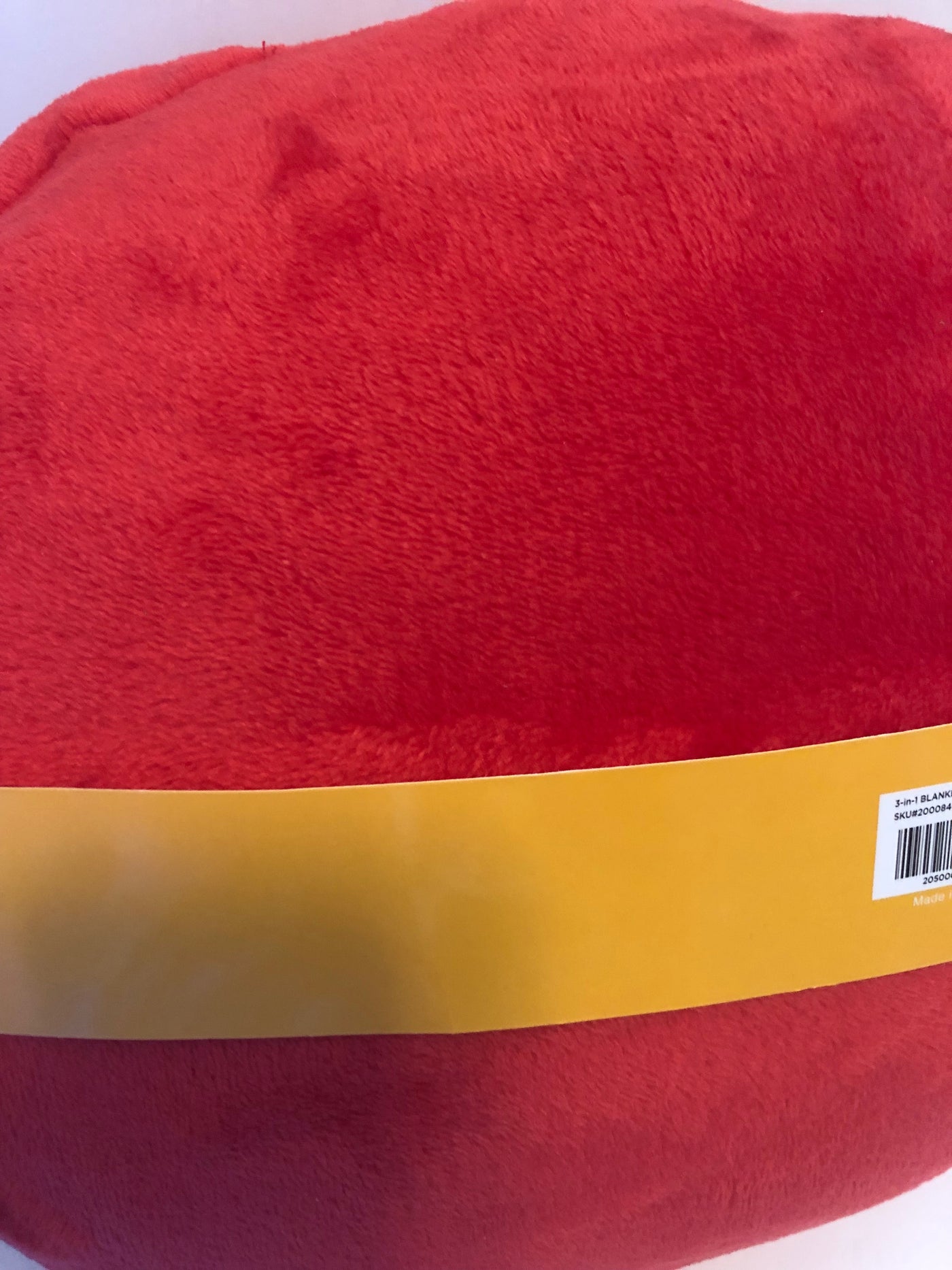M&M's World Red Character 3 in 1 Blanket with Pillow and Hand Warmer New w Tag